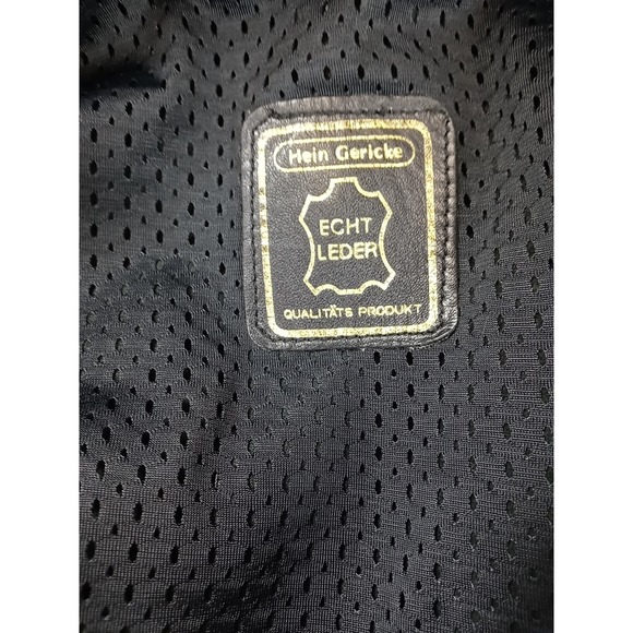 Vintage Hein Gericke Motorcycle Jacket Mens Sz 42 Medium Black Zip Vent No Liner - Picture 13 of 16